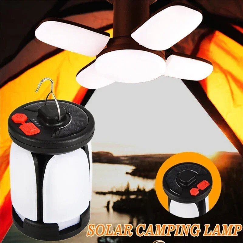 Lanternă de camping cu LED-uri de mare putere, reîncărcabilă, 4500mAh, 1000LM, Power Bank de urgență, pliabilă, 6 moduri de lumină pentru pescuit în camping