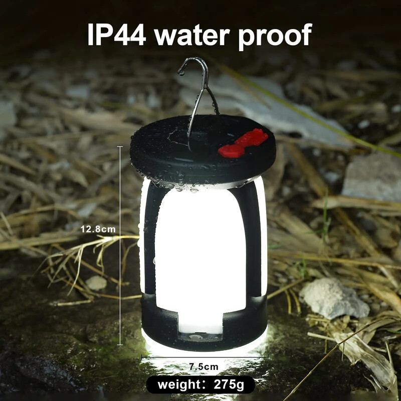 Lanternă de camping cu LED-uri de mare putere, reîncărcabilă, 4500mAh, 1000LM, Power Bank de urgență, pliabilă, 6 moduri de lumină pentru pescuit în camping