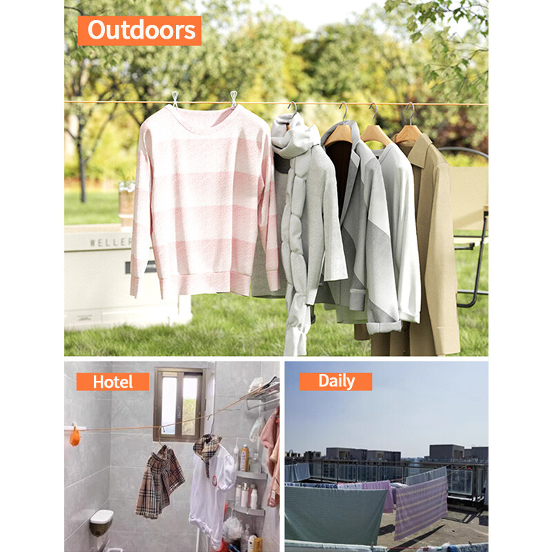 Snur pentru rufe neperforat în aer liber, 10 m