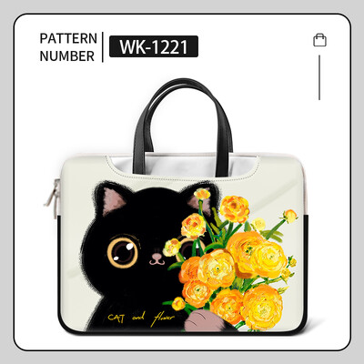 Geantă pentru laptop DIY Geanta cu mâner pentru pisică neagră 13 14 15 17 inch Husă rezistentă la șocuri Rucsac pentru laptop Geanta de mesager Husă pentru laptop