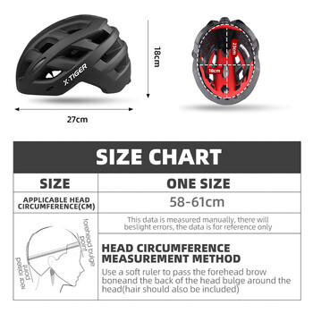 X-TIGER Магнитна каска с интегрирано формоване Велосипедна каска Възрастен велосипеден шлем за планински път за мъже, жени, подходящ за 58-62 CM