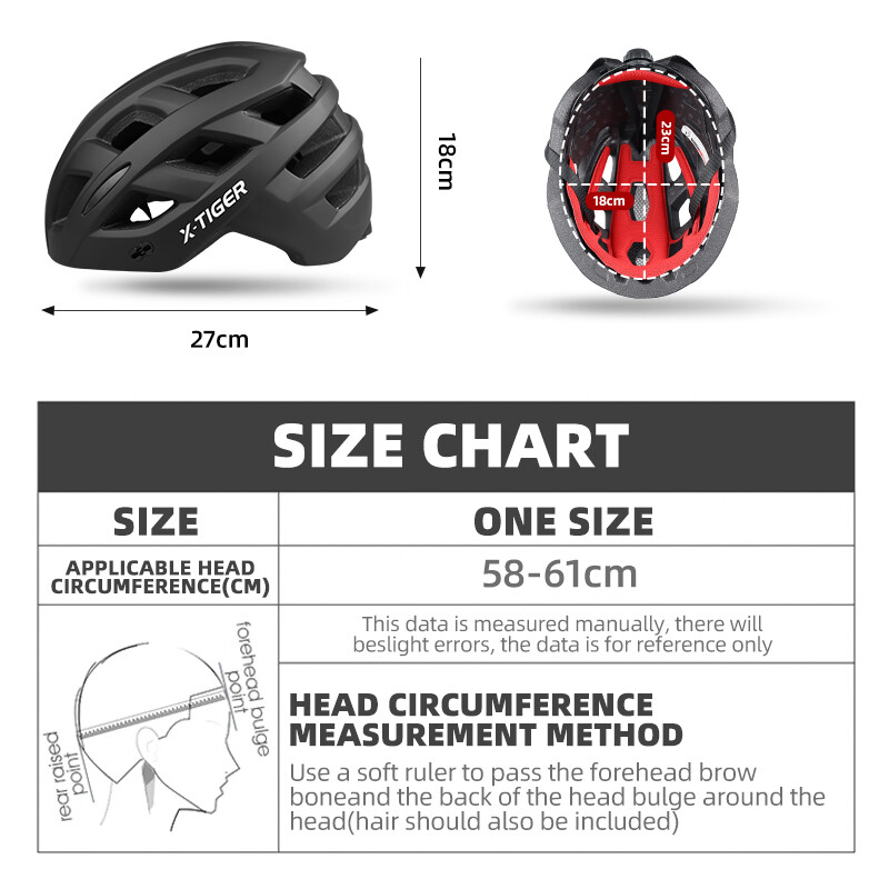 Casca magnetica X-TIGER Casca de ciclism cu turnare integrata Casca de ciclism de drum de munte pentru adulti pentru barbati femei potrivire 58-62 CM