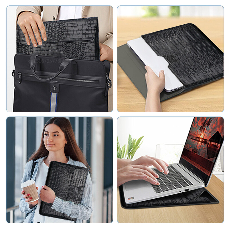 Geantă pentru laptop pentru Macbook Air Pro 13 Husă M1 M2 Husă suport pentru notebook 11 14 15 15,6 inci Husă din piele PU Husă pentru tabletă