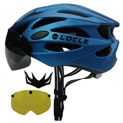 Cască de ciclism LOCLE Bărbați Femei Ochelari magnetici Cască de bicicletă cu vizor detașabil Cască de ciclism de drum și munte Dimensiune M/L/XL