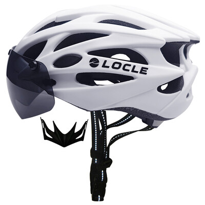 Cască de ciclism LOCLE Bărbați Femei Ochelari magnetici Cască de bicicletă cu vizor detașabil Cască de ciclism de drum și munte Dimensiune M/L/XL