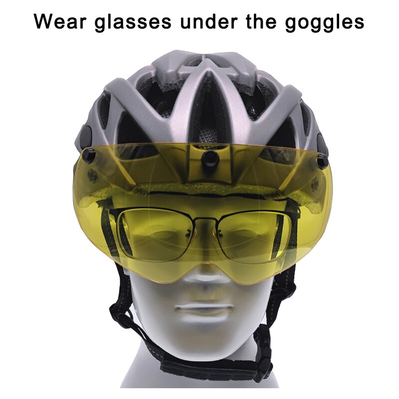 Cască de ciclism LOCLE Bărbați Femei Ochelari magnetici Cască de bicicletă cu vizor detașabil Cască de ciclism de drum și munte Dimensiune M/L/XL