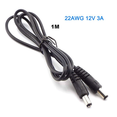 5,5 mm * 2,1 mm nuolatinės srovės 12 V 5 A/3 A maitinimo ilgintuvo laidas kištukinis į kištukinį lizdą / kištukinis maitinimo laidas, skirtas CCTV apsaugos kameroms 0,5 M/1 M/2 M
