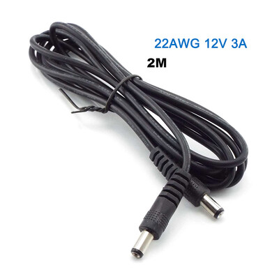 5,5 mm * 2,1 mm nuolatinės srovės 12 V 5 A/3 A maitinimo ilgintuvo laidas kištukinis į kištukinį lizdą / kištukinis maitinimo laidas, skirtas CCTV apsaugos kameroms 0,5 M/1 M/2 M