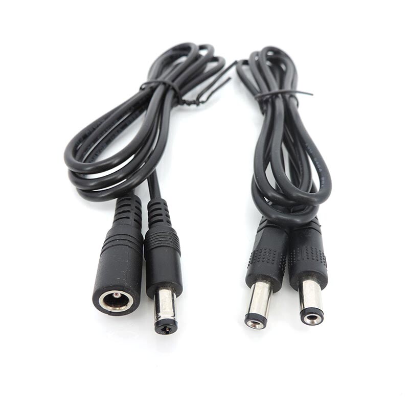 5,5 mm * 2,1 mm nuolatinės srovės 12 V 5 A/3 A maitinimo ilgintuvo laidas kištukinis į kištukinį lizdą / kištukinis maitinimo laidas, skirtas CCTV apsaugos kameroms 0,5 M/1 M/2 M