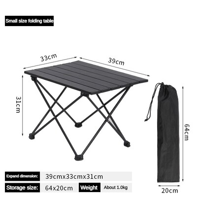 Masă pliabilă în aer liber, ultra ușoară, camping, drumeții, picnic, grătar, rucsac, din aliaj de aluminiu, masă mică, masă de cafea