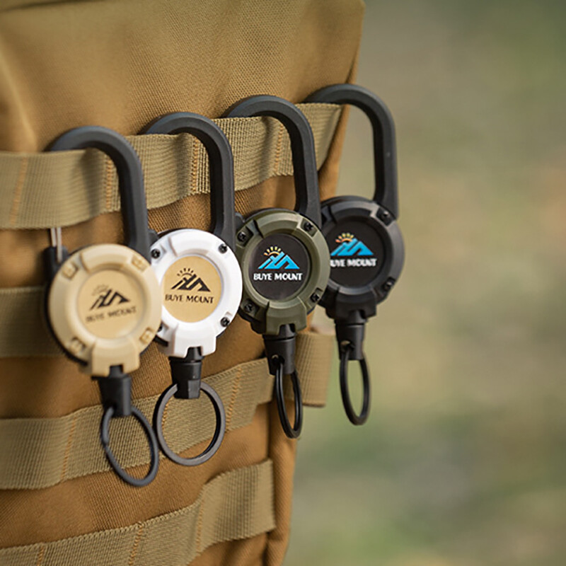 Camping în aer liber tactică, ușor de trage, cataramă retractabilă, funie de sârmă de oțel, multifuncțională, pentru camping, frânghie anti-pierdere