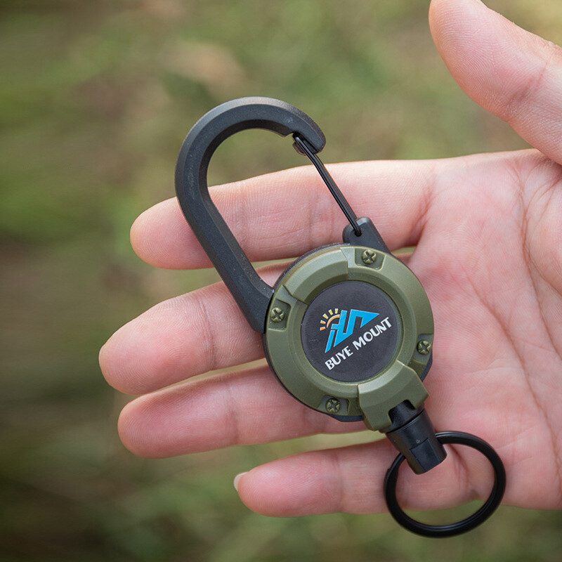 Camping în aer liber tactică, ușor de trage, cataramă retractabilă, funie de sârmă de oțel, multifuncțională, pentru camping, frânghie anti-pierdere