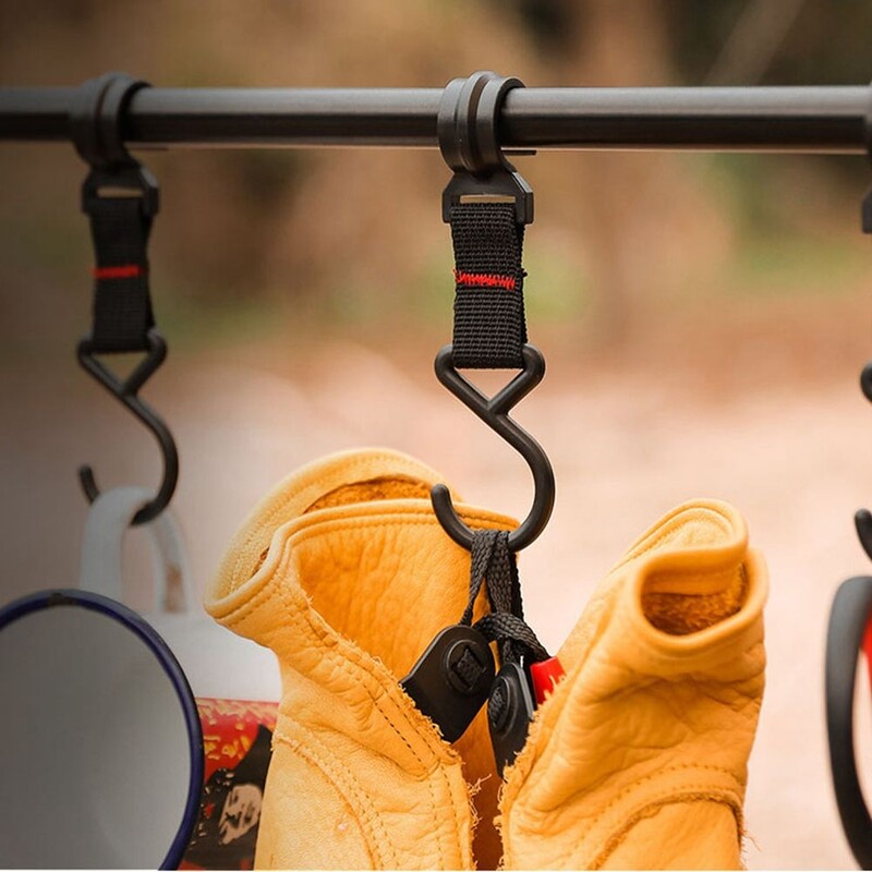 1/5 buc. Instrument pentru suport negru Cârlig de finisare detașabil Umeraș pentru tigaie pentru camping în aer liber, în formă de S, cârlige pentru agățat Cataramă de depozitare
