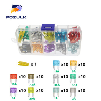 Προφίλ Medium Mini Micro2 Size Blade Type Car Fuse Assortment 5/7.5/10/15/20/25/30/35A Σετ ασφαλειών Auto Car Truck with Box Clip