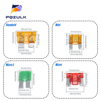 Προφίλ Medium Mini Micro2 Size Blade Type Car Fuse Assortment 5/7.5/10/15/20/25/30/35A Σετ ασφαλειών Auto Car Truck with Box Clip