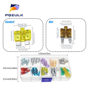 Προφίλ Medium Mini Micro2 Size Blade Type Car Fuse Assortment 5/7.5/10/15/20/25/30/35A Σετ ασφαλειών Auto Car Truck with Box Clip