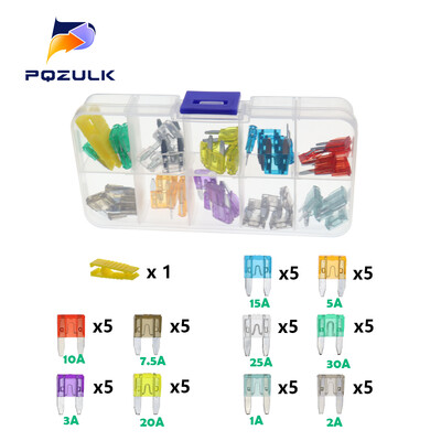Profil Medium Mini Micro2 Dimensiune Tip lamă Sortiment de siguranțe auto 5/7,5/10/15/20/25/30/35A Set de siguranțe Camion auto cu clemă pentru cutie