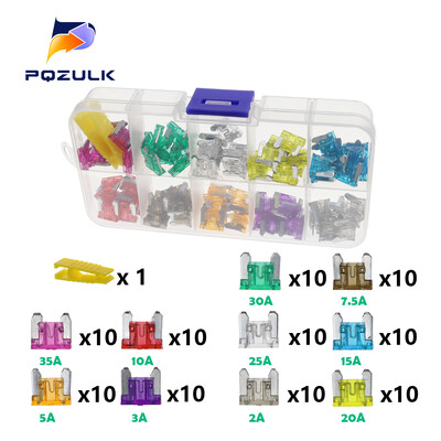 Profil Medium Mini Micro2 Dimensiune Tip lamă Sortiment de siguranțe auto 5/7,5/10/15/20/25/30/35A Set de siguranțe Camion auto cu clemă pentru cutie