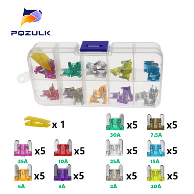 Profil Medium Mini Micro2 Dimensiune Tip lamă Sortiment de siguranțe auto 5/7,5/10/15/20/25/30/35A Set de siguranțe Camion auto cu clemă pentru cutie