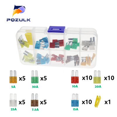 Profil Medium Mini Micro2 Dimensiune Tip lamă Sortiment de siguranțe auto 5/7,5/10/15/20/25/30/35A Set de siguranțe Camion auto cu clemă pentru cutie