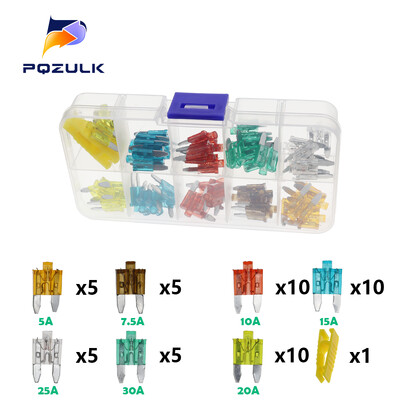 Profil Medium Mini Micro2 Dimensiune Tip lamă Sortiment de siguranțe auto 5/7,5/10/15/20/25/30/35A Set de siguranțe Camion auto cu clemă pentru cutie