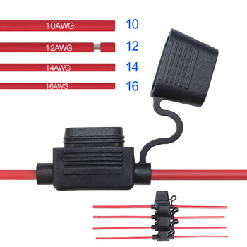 Αδιάβροχη Mini Small Medium Auto Fuse Holder 16/14/12/10AWG Car Blade Fise καλώδιο 10A 20A 30A 50A ασφάλεια Πρίζα ρεύματος