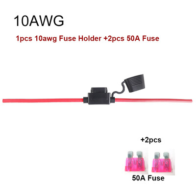 Suport pentru siguranțe auto, mini mic, mediu, impermeabil, 16/14/12/10AWG, cablu de sârmă pentru siguranțe pentru lamă auto, 10A 20A 30A 50A priză de alimentare