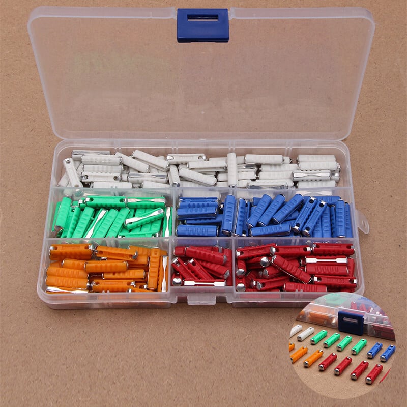 10/200 de bucăți tip de siguranțe auto continentale pentru mașini de epocă, clasice, lamă, set de siguranțe pentru autovehicule europene, stil vechi, 5/8/10/16/25AMP 6MM