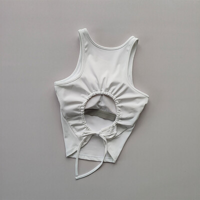 Curea goală cu pernă pentru piept Costum de yoga Vestă sportivă Femei cu uscare rapidă Sală de gimnastică Fără mâneci Antrenament pentru slăbire Top de fitness Îmbrăcăminte de vară