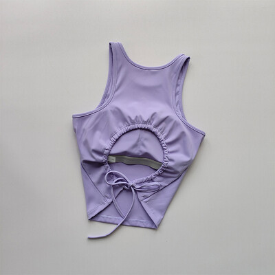 Curea goală cu pernă pentru piept Costum de yoga Vestă sportivă Femei cu uscare rapidă Sală de gimnastică Fără mâneci Antrenament pentru slăbire Top de fitness Îmbrăcăminte de vară