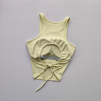 Curea goală cu pernă pentru piept Costum de yoga Vestă sportivă Femei cu uscare rapidă Sală de gimnastică Fără mâneci Antrenament pentru slăbire Top de fitness Îmbrăcăminte de vară