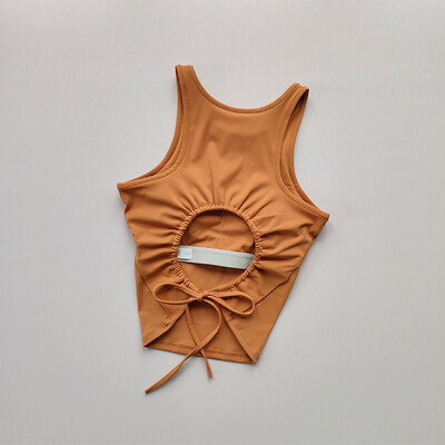 Curea goală cu pernă pentru piept Costum de yoga Vestă sportivă Femei cu uscare rapidă Sală de gimnastică Fără mâneci Antrenament pentru slăbire Top de fitness Îmbrăcăminte de vară