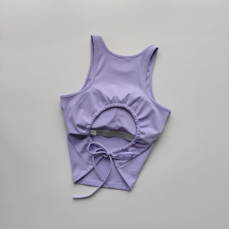 Curea goală cu pernă pentru piept Costum de yoga Vestă sportivă Femei cu uscare rapidă Sală de gimnastică Fără mâneci Antrenament pentru slăbire Top de fitness Îmbrăcăminte de vară