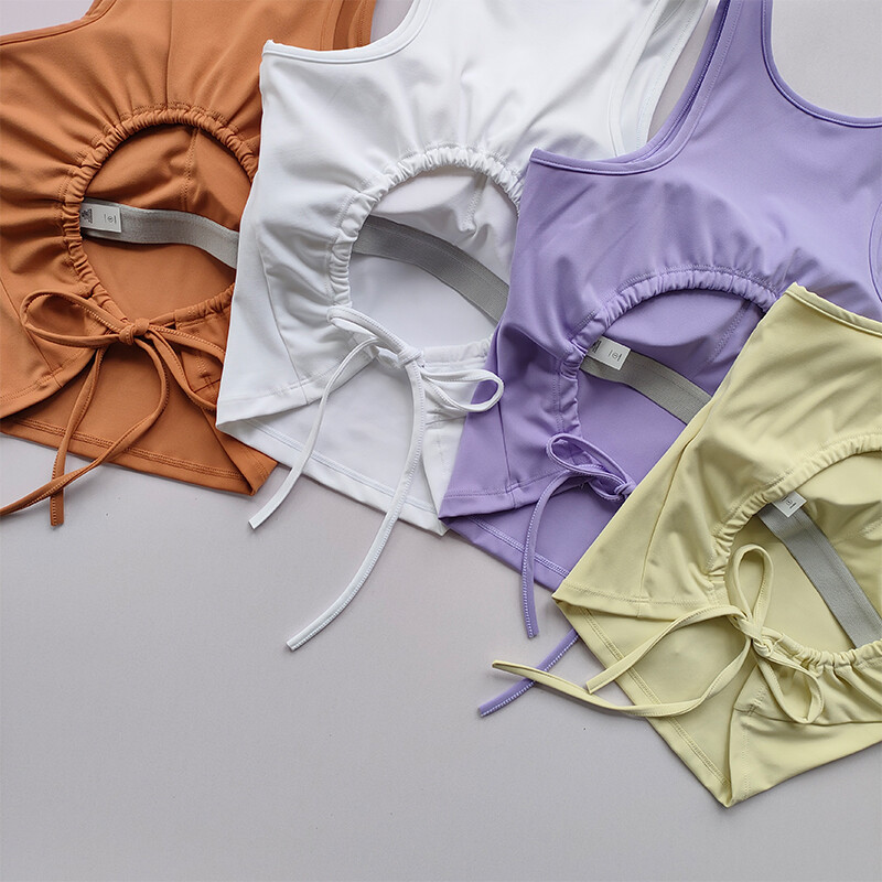 Curea goală cu pernă pentru piept Costum de yoga Vestă sportivă Femei cu uscare rapidă Sală de gimnastică Fără mâneci Antrenament pentru slăbire Top de fitness Îmbrăcăminte de vară