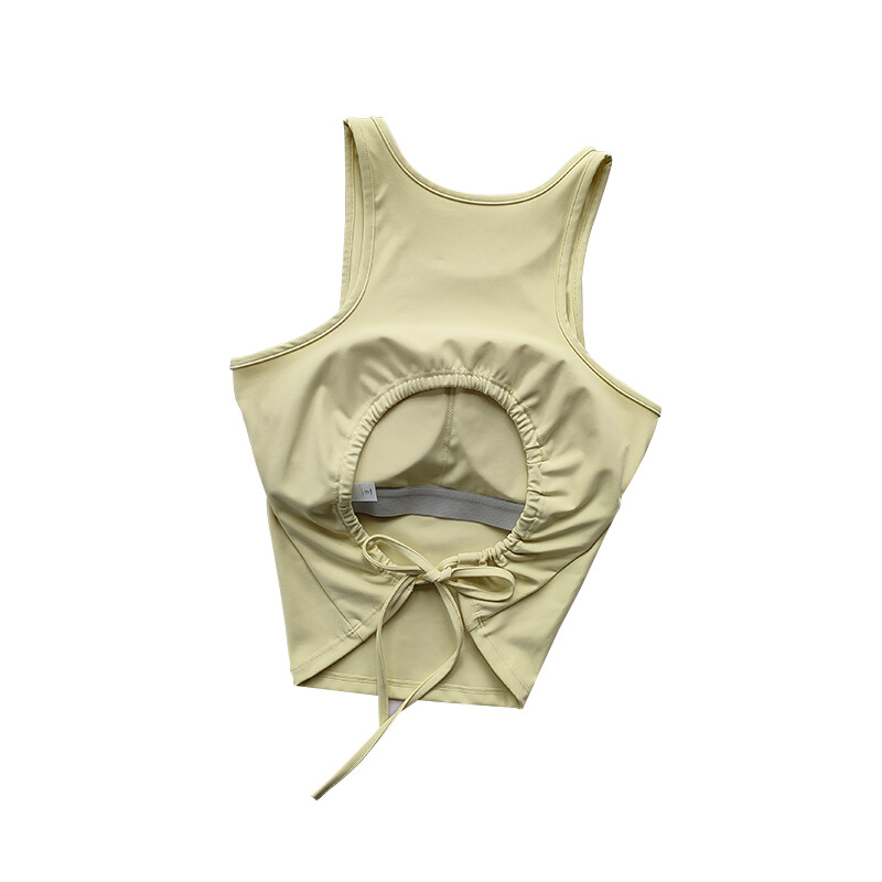 Curea goală cu pernă pentru piept Costum de yoga Vestă sportivă Femei cu uscare rapidă Sală de gimnastică Fără mâneci Antrenament pentru slăbire Top de fitness Îmbrăcăminte de vară