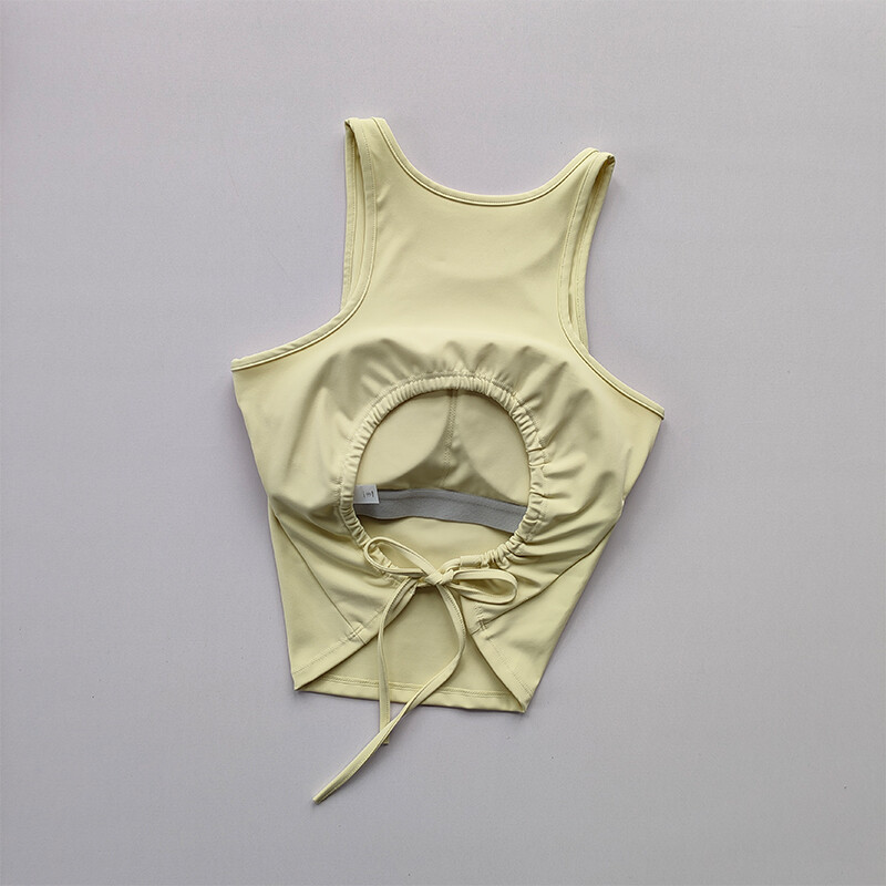 Curea goală cu pernă pentru piept Costum de yoga Vestă sportivă Femei cu uscare rapidă Sală de gimnastică Fără mâneci Antrenament pentru slăbire Top de fitness Îmbrăcăminte de vară