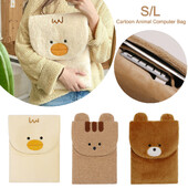 Mados pliušinis animacinių filmų gyvūnų kompiuterio krepšys, didelės talpos nešiojamas iPad laikymo krepšys Mielas nešiojamojo kompiuterio krepšys