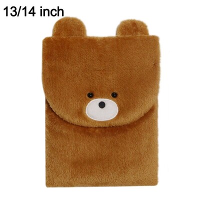 Mados pliušinis animacinių filmų gyvūnų kompiuterio krepšys, didelės talpos nešiojamas iPad laikymo krepšys Mielas nešiojamojo kompiuterio krepšys