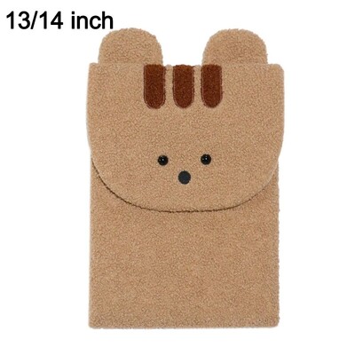 Mados pliušinis animacinių filmų gyvūnų kompiuterio krepšys, didelės talpos nešiojamas iPad laikymo krepšys Mielas nešiojamojo kompiuterio krepšys