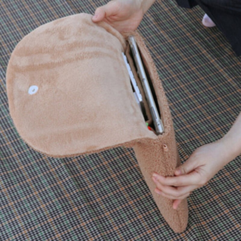 Mados pliušinis animacinių filmų gyvūnų kompiuterio krepšys, didelės talpos nešiojamas iPad laikymo krepšys Mielas nešiojamojo kompiuterio krepšys