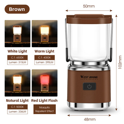 WEST BIKING Lumină portabilă de camping cu lanternă de camping reîncărcabilă magnetică prin USB Lanternă cu LED în aer liber pentru cort pentru tabără