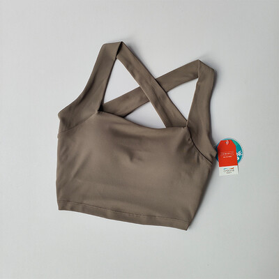 Sutien sport pentru femei, fără sudură, fără sudură, cu spatele încrucișat, cu bretele largi, sutien fitness pentru alergare, care absoarbe șocurile, vestă de yoga.