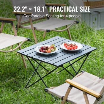 VEVOR 66lb Camping Πτυσσόμενο Τραπέζι Picnic BBQ Υπερελαφρύ Πτυσσόμενο Τραπέζι Παραλίας Αλουμινίου με τσάντα μεταφοράς για Ψάρεμα Πεζοπορία Self Drive