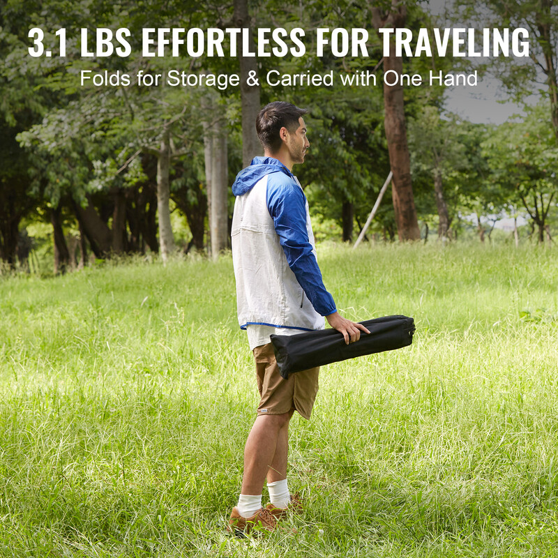 VEVOR Masă pliabilă pentru camping, picnic, grătar, ultraușoară, din aluminiu, pentru plajă, cu geantă de transport, pentru pescuit, drumeții, auto conduce