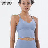 SOISOU S-XL Sutien sport din nailon Top femei Bralette Lenjerie de corp respirabilă Leggings sport pentru femei Sutien de top sexy 10 culori