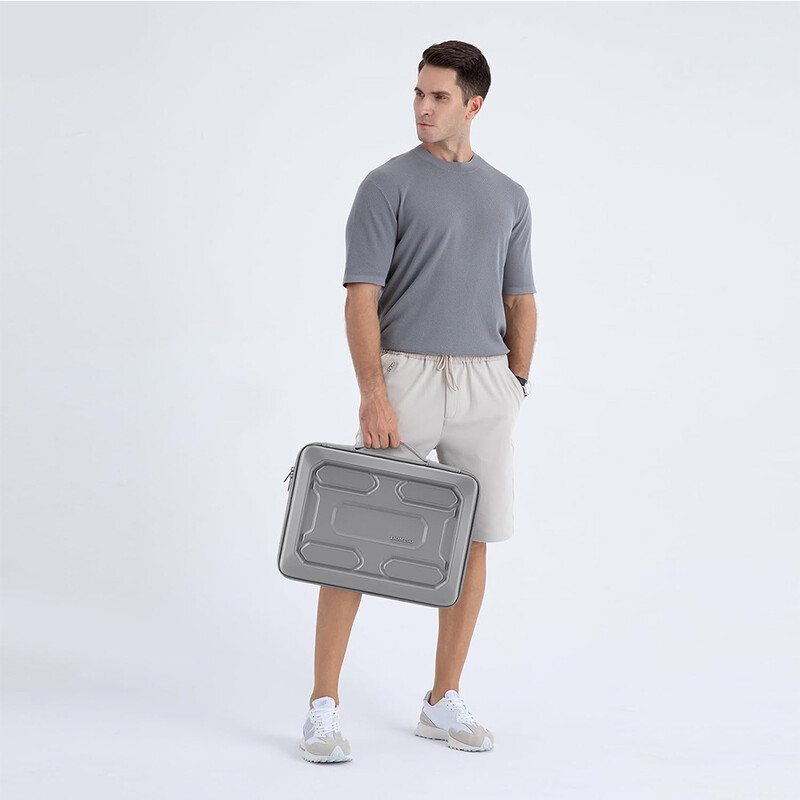 Puzdro na notebook 14, 15,6" a 17" s rukoväťou, nárazuvzdorné, vodotesné, z EVA materiálu, strieborné