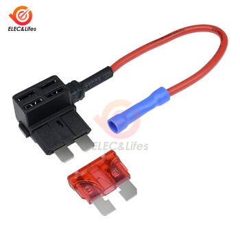 5Pc 12V θήκη ασφάλειας αυτοκινήτου Blade Car Add-a-circuit TAP Adapter Micro Mini Standard ATM APM Blade Automotive Fuse With 10AMP Fuse Wire