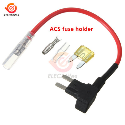 5 db 12 V-os autós biztosítéktartó Hozzáadható áramköri TAP Adapter Micro Mini Standard ATM APM Blade autóipari biztosíték 10 A AMP biztosíték vezetékkel