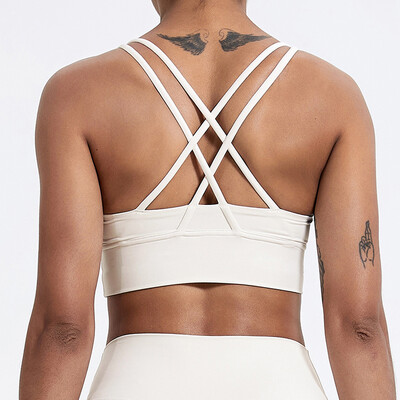 Sexy športová podprsenka, nárazuvzdorný top na telocvični, dámske oblečenie na jogu, krížový chrbát, dámska fitness podprsenka, rýchloschnúci tréningový top