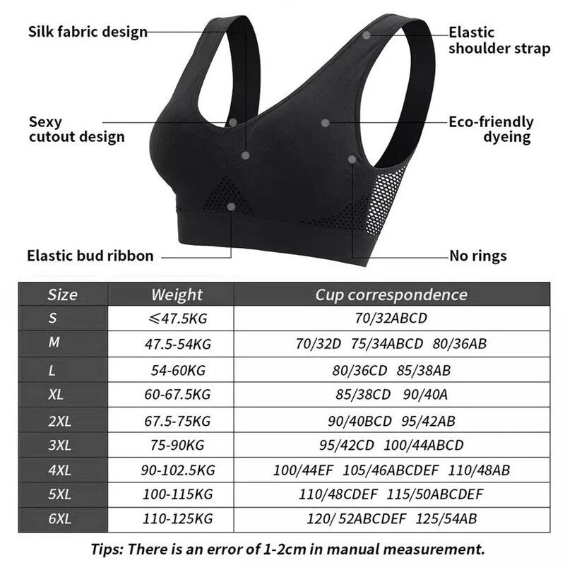 Liemenėlės moterims Besiūlės liemenėlės su įklotais Didelis dydis 4XL 5XL 6XL Bralette Push Up Brassiere Liemenėlė Belaidė sportinė liemenėlė Gym apatinis trikotažas
